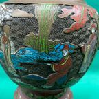 Bronzen Cloisonné Vaas. thumbnail 4