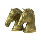 Vintage Koppel Messing Boekensteunen Paardenkop Beelden thumbnail 4