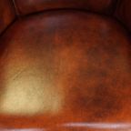 Set Van 6 Engelse Rundleren Eetkamerstoelen/ Tubchairs In Een Luxe Rode Chesterfield Kleur thumbnail 9