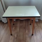 Vintage Houten Formica Tafel Bureau Tafeltje Kind Tiener Tv thumbnail 2