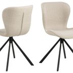 Pescara Eetkamerstoel - Set Van 2 - Beige Met Mat Zwart Frame thumbnail 7