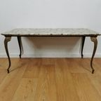 Vintage Hollywood Regency Salontafel Met Marmer Blad. 505 thumbnail 5