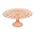 Art Deco Roze Rosaline Taartschotel Gebak Schaal Depression Glass thumbnail 4