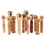 Lot Van 13 Traditionele Vintage Kokeshi Japan Tweede Helft 20E Eeuw thumbnail 6