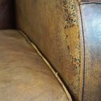 Comfortabele Set Vintage Schapenleren Design Fauteuils/ Armchairs Met Mooie Kleuren thumbnail 11
