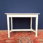 Brocante Vintage Landelijke Eikenhouten Witte Eettafel Tafel thumbnail 3