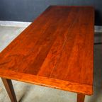 Vintage Kersenhouten Eettafel – Bruin/Rood thumbnail 7