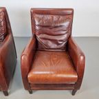 Set 2 Borzalino Fauteuil Kalfsleer Lounge Chair Italy '80 thumbnail 7