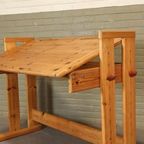 Vintage Grenen Design Kantelbaar Bureau Tekentafel thumbnail 8