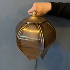 Vintage Hollywood Regency Gouden Bloem Wandlamp thumbnail 7