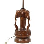 Grote Massief Teak Olifanten Lamp Vintage Tafellamp Sixties thumbnail 4