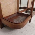 Staande Art Deco Wandkapstok Met Spiegels En Marmer Platen, Jaren 30 thumbnail 5