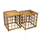 Set Vintage Sidetables Rattan & Bamboo thumbnail 2