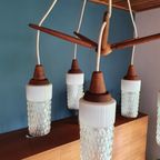 Plafondlamp Teakhout En Melkglas thumbnail 5