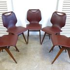 Prachtige Retro Vintage Uitschuifbare Tafel Met 5 Vintage Stoelen thumbnail 10