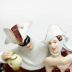 Bohemia Royal Dux Porseleinen Beeld Harlequin & Columbine Tsjechië thumbnail 3