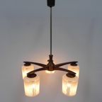 Vintage Hanglamp Met 5 Glazen Kappen thumbnail 5