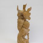 Art Deco Balinese Woodcarving Of A Couple, 1930S thumbnail 12