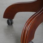 Tijdloze Groene Rundleren Chesterfield Bureaustoel In Engelse Stijl Op Wieltjes thumbnail 14