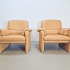 Set 2 De Sede Ds 320 Fauteuil Cognac Leer '90 Leder Design thumbnail 2