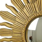 Vintage Zonnespiegel Sunburst Spiegel Convex Goud Hars 48Cm thumbnail 11