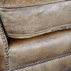 Subtiele Rundleren Fauteuil Met Een Omkeerbaar Kelim Zitkussen thumbnail 10