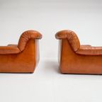 Cognackleurige Lederen Pellerossi Fauteuil, 1960’s thumbnail 4