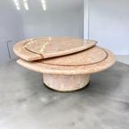 Vintage Rosé Zalmkleurige Stenen Coffee Table / Salontafel thumbnail 2