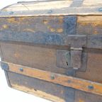 Vintage Kist Koffer Dekenkist Scheepskist Antiek Mid Century thumbnail 9