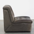 Grijze Lederen Vintage Design Fauteuil Uit De Jaren ’70 thumbnail 4