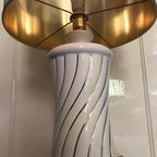 Hollywood Regency Lamp Xxl (71 Cm) , Italiaans Design Jaren 70 -80 , Keramiek En Messing , Goudkl thumbnail 3