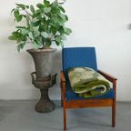 Vintage Aabe Zuiver Scheerwollen Deken Groen Met Bloemmotief thumbnail 5