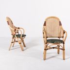 Set Of 2 Vintage 1970’s Rattan-bamboo Indoor/outdoor Chairs With Table thumbnail 4