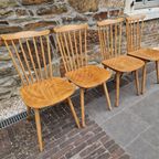 Set Van 4 Houten Stoelen Van Baumann, 1960 thumbnail 6