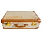 Vintage Koffer Brocante Beige Leder thumbnail 4