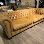 Stoere Xl Vintage Chesterfield 3 Zits Bank Camel / Cognac thumbnail 3