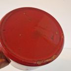 Vintage Bloempot Rood Oranje Keramieke Pot thumbnail 7