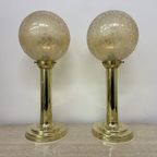 Set Of 2 Large Globe Glass Table Lamps , 1970S thumbnail 18