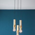 Mid-Century Brass & Glass Lamp. thumbnail 3