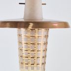 Vintage Glazen Hanglamp Koper Glas Mid Century ‘60 Denmark thumbnail 7