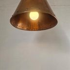 E.s. Horn Aalestrup Koperen Gehamerde Cone Lamp. Vintage thumbnail 2