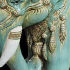 Uniek Olifant Keramiek Salontafel 2 Turquoise Olifanten Met Glazen Blad. thumbnail 12