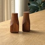 Vintage Danish Teak Rare And Handmade Salt And Pepper Set thumbnail 11
