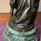Henri (Emile Adrien) Trodoux (1875 - 1899). Origineel Bronzen Beeld Op Marmeren Voet. thumbnail 8