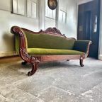 Vintage Barok Zetel / Canapé / Sofa In Mosgroen thumbnail 2