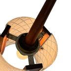 Ca. 1960’s Ceiling Fixture - Scandinavian Design - With Teak Wood And Curved Glass, thumbnail 8