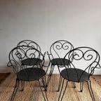 4 Franse Tuinstoelen Terras Brocante Vintage thumbnail 3