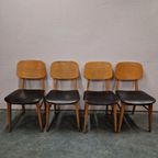 50'S Set Van 4 Vintage Stoelen Fifties Jaren 50 thumbnail 6