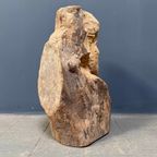 Groot Formaat Uit Houten Stam Gesneden Hoofd Of Gezicht thumbnail 4