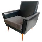 Mid-Century Deens Design Fauteuil Zwart Skai 1960’S thumbnail 5